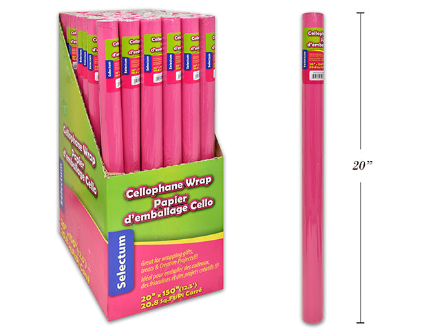 Cellophane Roll 20" X 12.5"- Pink