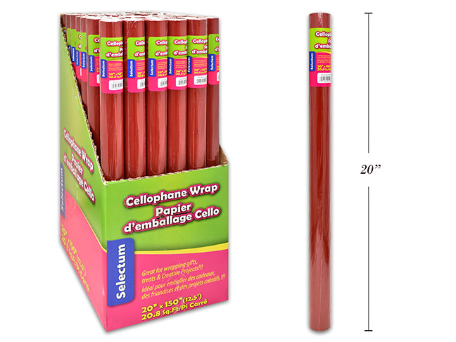 Cellophane Roll 20" X 12.5" - Red