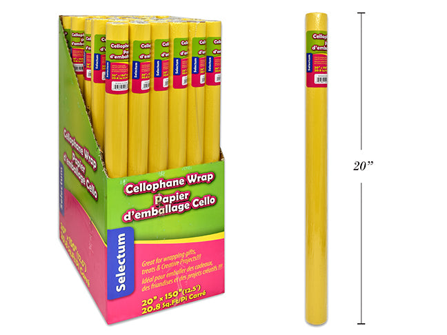 Cellophane Roll 20" X 12.5" - Yellow