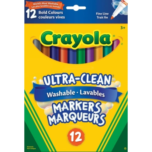 Crayola Bold Fine Line Washable Markers - 12 pack
