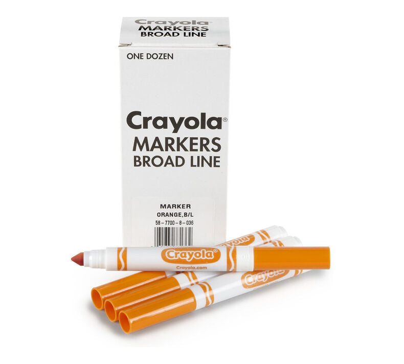 Crayola Broad Line Markers (Orange) - 12 Pack