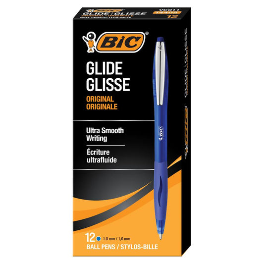 BIC Atlantis Glide Pens (blue) - 12 pack