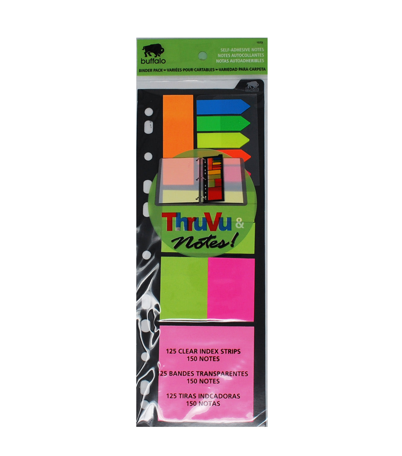 Buffalo 150 Self-Adhesive Sticky Notes - (Assorted Colours and Sizes)