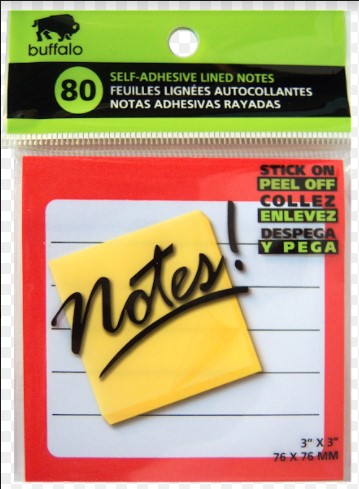 Buffalo Self Stick Lined Notes 80 sheetspad