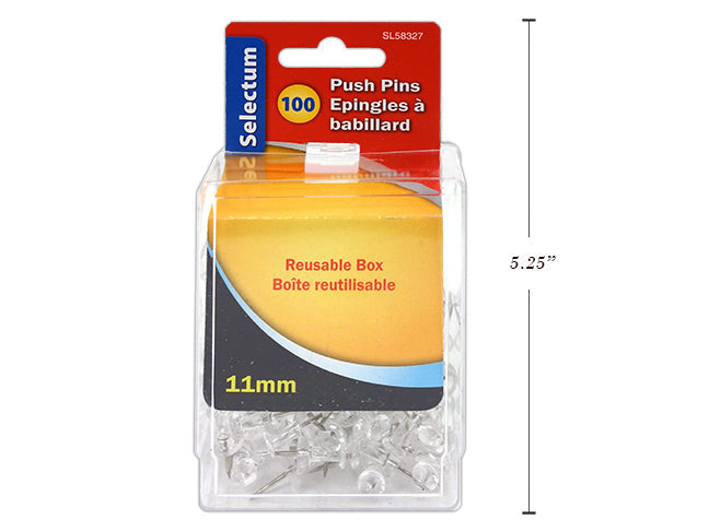 Clear Push Pins - 100 Pack - ScholarsHub Canada