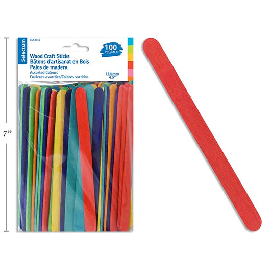 Craft Sticks (Coloured) - 100 pkg