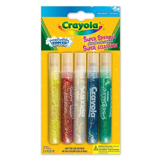 Crayola Washable Glitter Glue - (5 pack Assorted Colours)