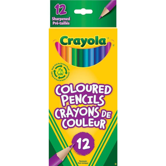 Crayola Coloured Pencils (Pre-Sharpened) - 12 Pack - ScholarsHub Canada