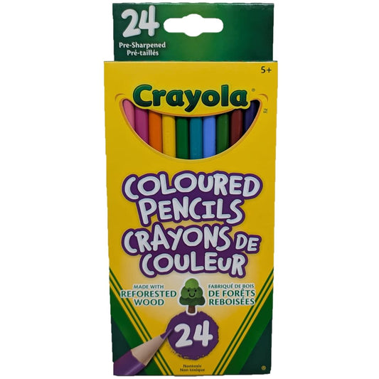 Crayola Coloured Pencils (Pre-Sharpened) - 24 Pack - ScholarsHub Canada