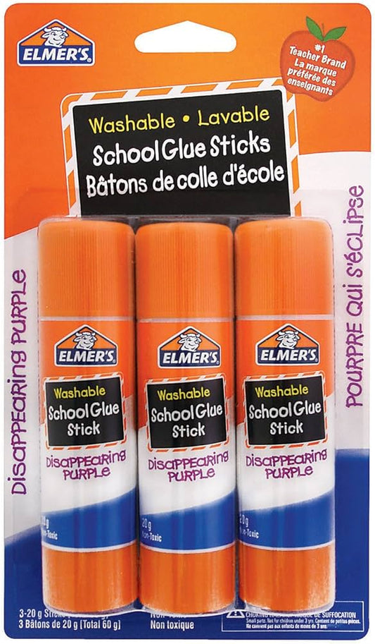 Elmer's Disappearing Purple Glue Stick - 20 g - 3 pack