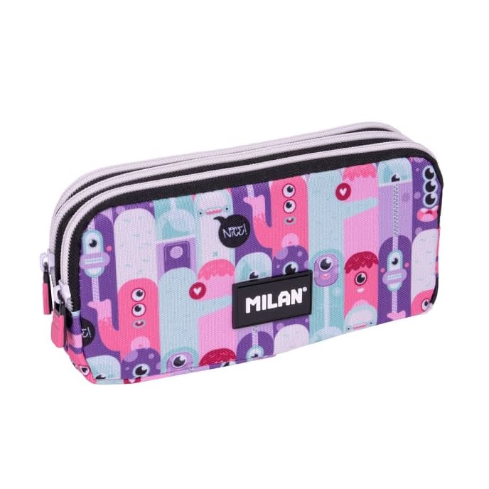 Milan 3-Zip Pencil Case - Aliens Tower