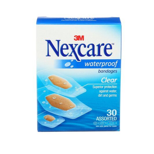 Nexcare Plastic Waterproof Bandages (Assorted Sizes) - 30 Pack