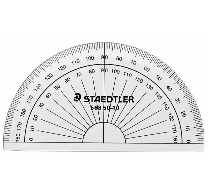 Staedtler Solid Plastic Protractor - 4" - ScholarsHub Canada